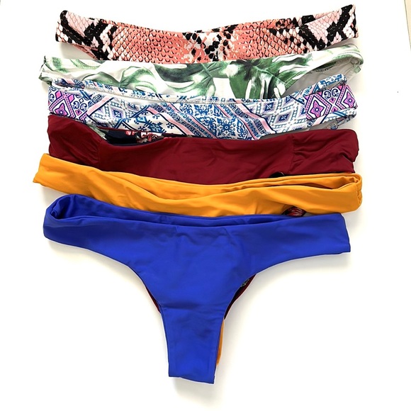 Bikini Bottom Set of 6x Red Green Blue Orange White Yellow Medium - Picture 1 of 7